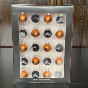 Toil and Trouble Wicked Witch Mini Glass Halloween Ornament Set
